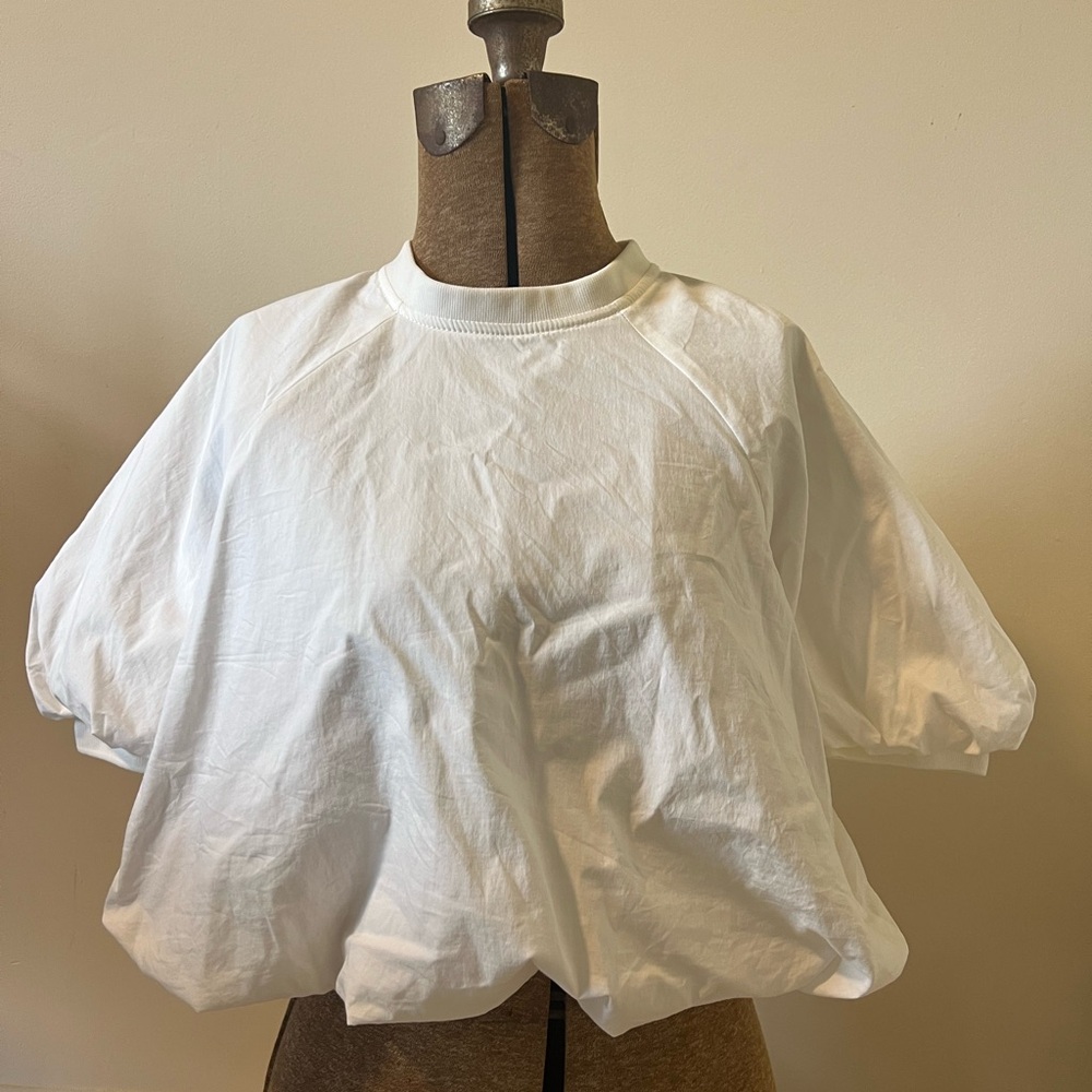 Zara White Puff Sleeve Top